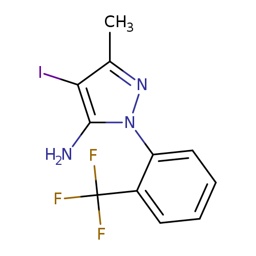 4-iodo-3-methyl-1-[2-(trifluoromethyl)phenyl]-1H-pyrazol-5-amine