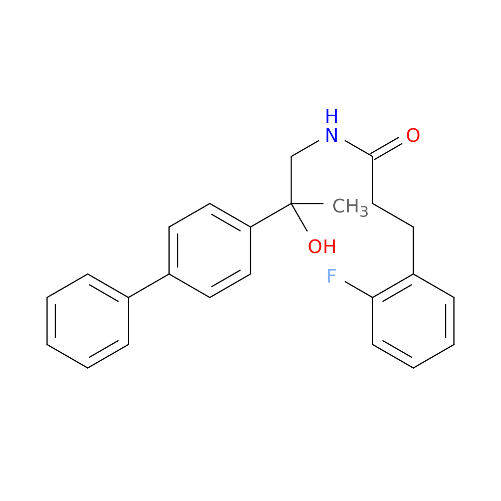 N-(2-{[1,1'-biphenyl]-4-yl}-2-hydroxypropyl)-3-(2-fluorophenyl)propanamide