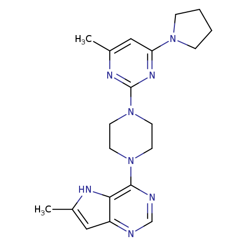 4-methyl-2-(4-{6-methyl-5H-pyrrolo[3,2-d]pyrimidin-4-yl}piperazin-1-yl)-6-(pyrrolidin-1-yl)pyrimidine