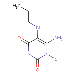 2,4(1H,3H)-Pyrimidinedione, 6-amino-1-methyl-5-(propylamino)-