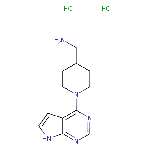 (1-{7H-pyrrolo[2,3-d]pyrimidin-4-yl}piperidin-4-yl)methanaminedihydrochloride