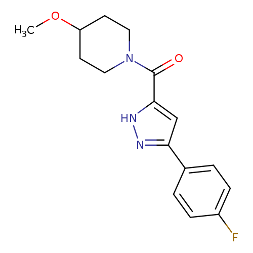 1-[3-(4-fluorophenyl)-1H-pyrazole-5-carbonyl]-4-methoxypiperidine