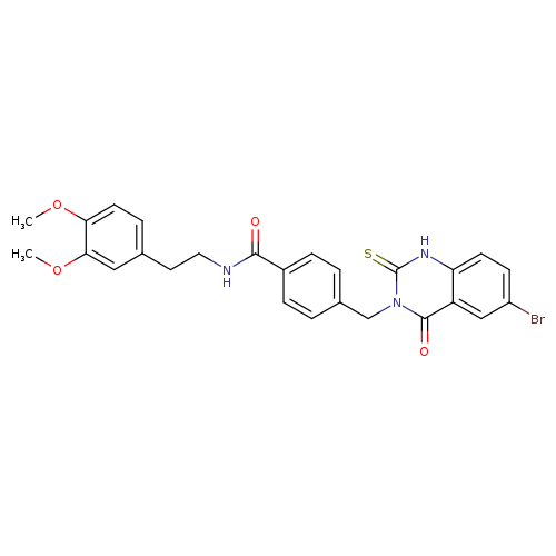 4-[(6-bromo-4-oxo-2-sulfanylidene-1,2,3,4-tetrahydroquinazolin-3-yl)methyl]-N-[2-(3,4-dimethoxyphenyl)ethyl]benzamide