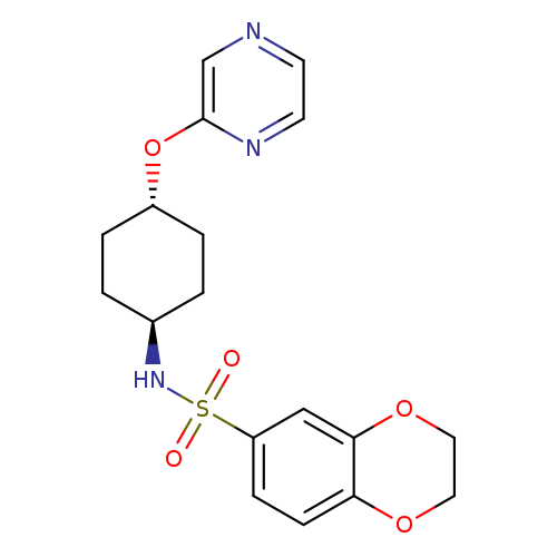 N-[(1r,4r)-4-(pyrazin-2-yloxy)cyclohexyl]-2,3-dihydro-1,4-benzodioxine-6-sulfonamide