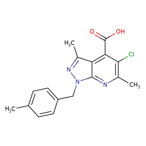 5-chloro-3,6-dimethyl-1-(4-methylbenzyl)-1H-pyrazolo[3,4-b]pyridine-4-carboxylic acid