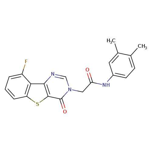 N-(3,4-dimethylphenyl)-2-{13-fluoro-6-oxo-8-thia-3,5-diazatricyclo[7.4.0.0^{2,7}]trideca-1(13),2(7),3,9,11-pentaen-5-yl}acetamide