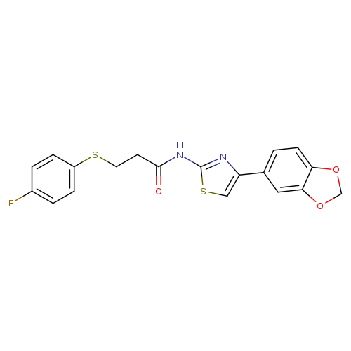 N-[4-(2H-1,3-benzodioxol-5-yl)-1,3-thiazol-2-yl]-3-[(4-fluorophenyl)sulfanyl]propanamide