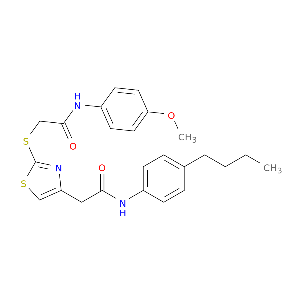 2-[(4-{[(4-butylphenyl)carbamoyl]methyl}-1,3-thiazol-2-yl)sulfanyl]-N-(4-methoxyphenyl)acetamide