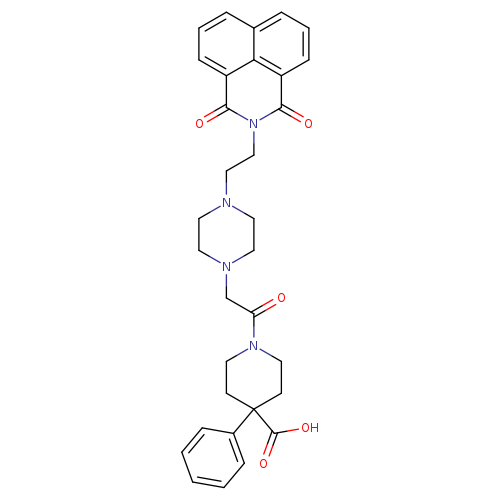 1-{2-[4-(2-{2,4-dioxo-3-azatricyclo[7.3.1.0^{5,13}]trideca-1(13),5,7,9,11-pentaen-3-yl}ethyl)piperazin-1-yl]acetyl}-4-phenylpiperidine-4-carboxylic acid
