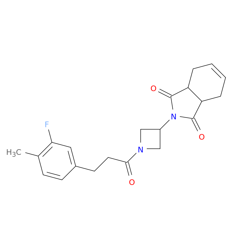 2-{1-[3-(3-fluoro-4-methylphenyl)propanoyl]azetidin-3-yl}-2,3,3a,4,7,7a-hexahydro-1H-isoindole-1,3-dione