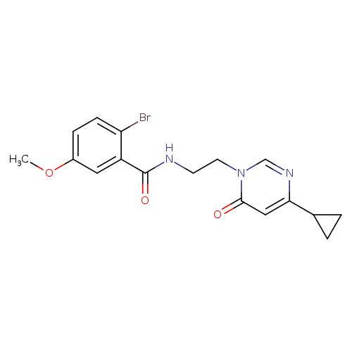 2-bromo-N-[2-(4-cyclopropyl-6-oxo-1,6-dihydropyrimidin-1-yl)ethyl]-5-methoxybenzamide
