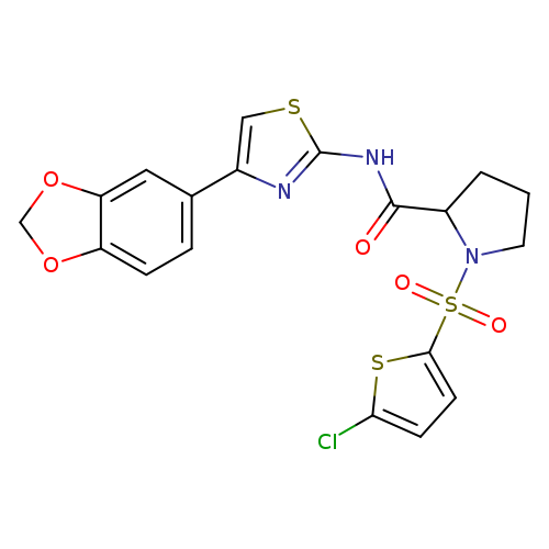 N-[4-(2H-1,3-benzodioxol-5-yl)-1,3-thiazol-2-yl]-1-[(5-chlorothiophen-2-yl)sulfonyl]pyrrolidine-2-carboxamide