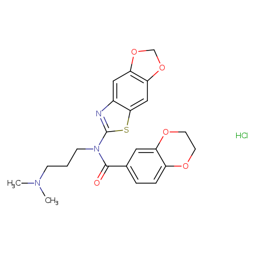 N-[3-(dimethylamino)propyl]-N-{4,6-dioxa-10-thia-12-azatricyclo[7.3.0.0^{3,7}]dodeca-1(9),2,7,11-tetraen-11-yl}-2,3-dihydro-1,4-benzodioxine-6-carboxamide hydrochloride