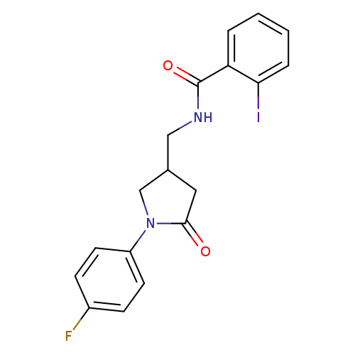 N-{[1-(4-fluorophenyl)-5-oxopyrrolidin-3-yl]methyl}-2-iodobenzamide