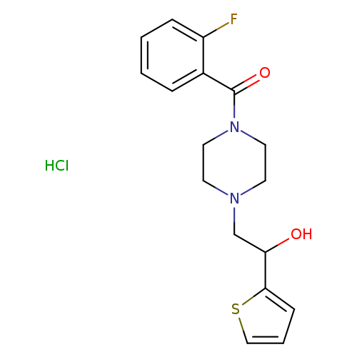 2-[4-(2-fluorobenzoyl)piperazin-1-yl]-1-(thiophen-2-yl)ethan-1-ol hydrochloride