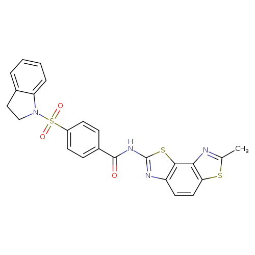 4-(2,3-dihydro-1H-indole-1-sulfonyl)-N-{11-methyl-3,10-dithia-5,12-diazatricyclo[7.3.0.0^{2,6}]dodeca-1(9),2(6),4,7,11-pentaen-4-yl}benzamide