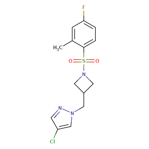 4-chloro-1-{[1-(4-fluoro-2-methylbenzenesulfonyl)azetidin-3-yl]methyl}-1H-pyrazole