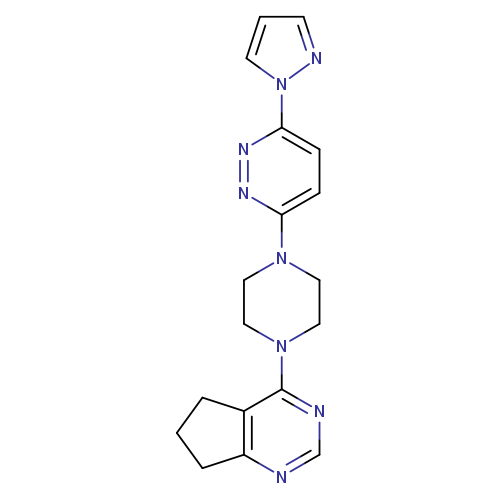 3-(4-{5H,6H,7H-cyclopenta[d]pyrimidin-4-yl}piperazin-1-yl)-6-(1H-pyrazol-1-yl)pyridazine