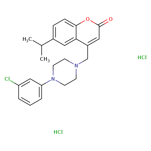 4-{[4-(3-chlorophenyl)piperazin-1-yl]methyl}-6-(propan-2-yl)-2H-chromen-2-one dihydrochloride