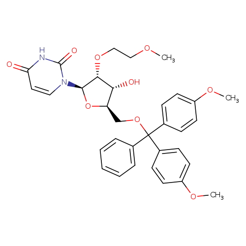 1-((2R,3R,4R,5R)-5-((Bis(4-methoxyphenyl)(phenyl)methoxy)methyl)-4-hydroxy-3-(2-methoxyethoxy)tetrahydrofuran-2-yl)pyrimidine-2,4(1H,3H)-dione
