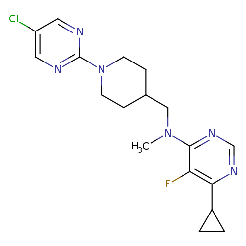 N-{[1-(5-chloropyrimidin-2-yl)piperidin-4-yl]methyl}-6-cyclopropyl-5-fluoro-N-methylpyrimidin-4-amine