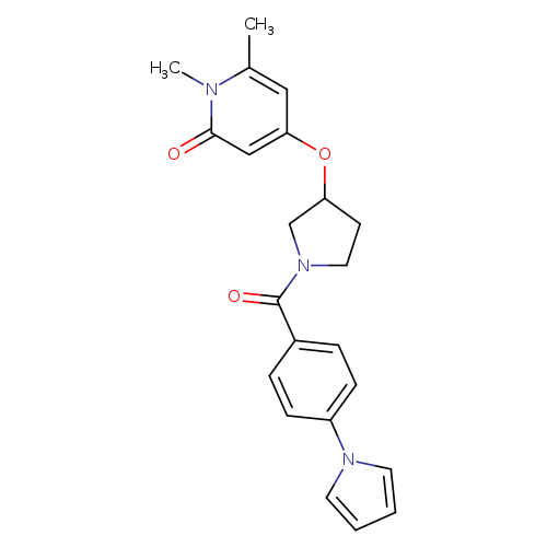 1,6-dimethyl-4-({1-[4-(1H-pyrrol-1-yl)benzoyl]pyrrolidin-3-yl}oxy)-1,2-dihydropyridin-2-one