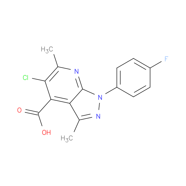 5-chloro-1-(4-fluorophenyl)-3,6-dimethyl-1H-pyrazolo[3,4-b]pyridine-4-carboxylic acid
