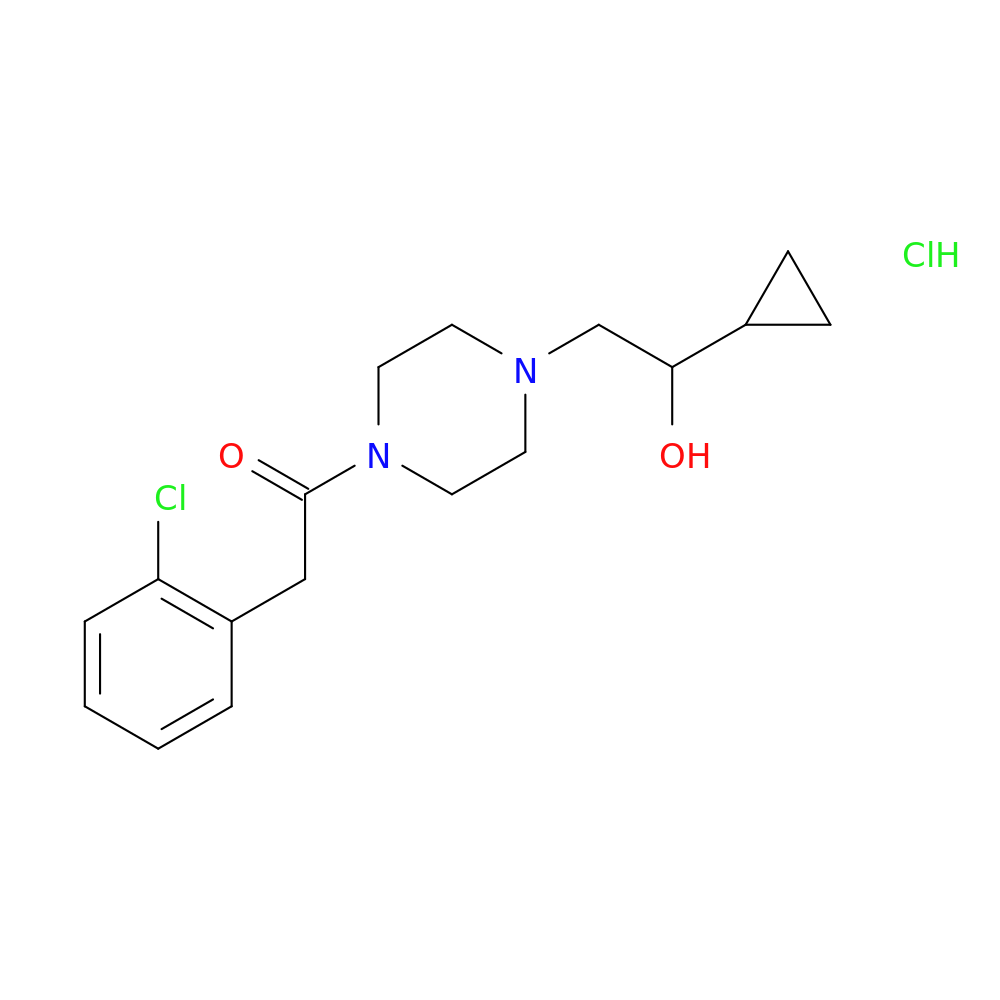2-(2-chlorophenyl)-1-[4-(2-cyclopropyl-2-hydroxyethyl)piperazin-1-yl]ethan-1-one hydrochloride