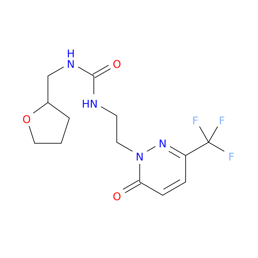 1-{2-[6-oxo-3-(trifluoromethyl)-1,6-dihydropyridazin-1-yl]ethyl}-3-[(oxolan-2-yl)methyl]urea