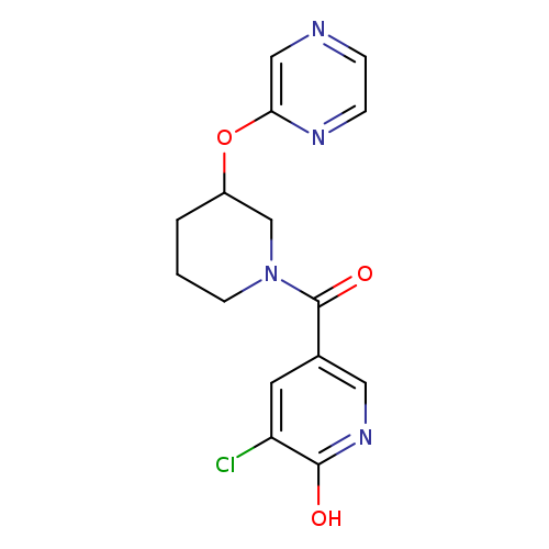 3-chloro-5-[3-(pyrazin-2-yloxy)piperidine-1-carbonyl]pyridin-2-ol