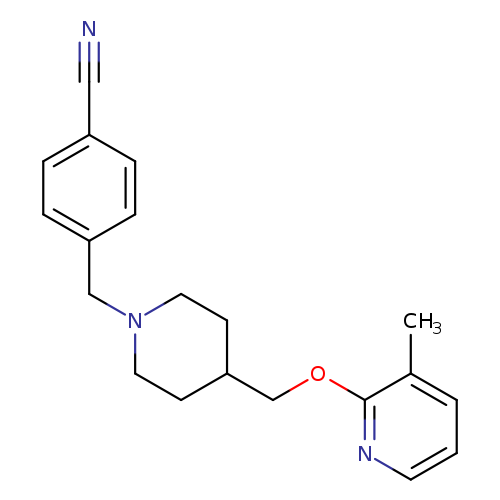 4-[(4-{[(3-methylpyridin-2-yl)oxy]methyl}piperidin-1-yl)methyl]benzonitrile
