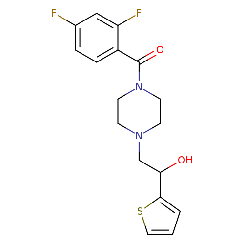 2-[4-(2,4-difluorobenzoyl)piperazin-1-yl]-1-(thiophen-2-yl)ethan-1-ol