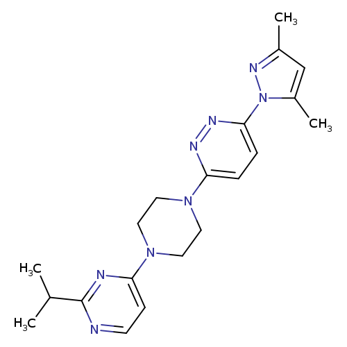 3-(3,5-dimethyl-1H-pyrazol-1-yl)-6-{4-[2-(propan-2-yl)pyrimidin-4-yl]piperazin-1-yl}pyridazine