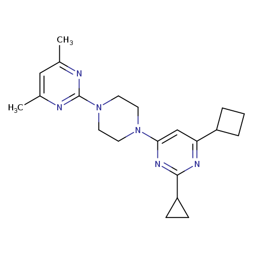 4-cyclobutyl-2-cyclopropyl-6-[4-(4,6-dimethylpyrimidin-2-yl)piperazin-1-yl]pyrimidine