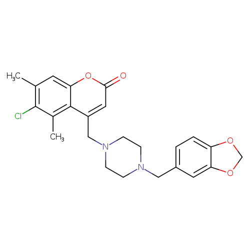 4-({4-[(2H-1,3-benzodioxol-5-yl)methyl]piperazin-1-yl}methyl)-6-chloro-5,7-dimethyl-2H-chromen-2-one