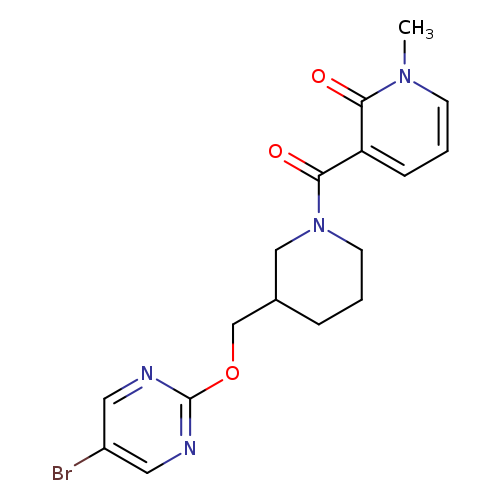 3-(3-{[(5-bromopyrimidin-2-yl)oxy]methyl}piperidine-1-carbonyl)-1-methyl-1,2-dihydropyridin-2-one