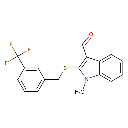 1-methyl-2-({[3-(trifluoromethyl)phenyl]methyl}sulfanyl)-1H-indole-3-carbaldehyde