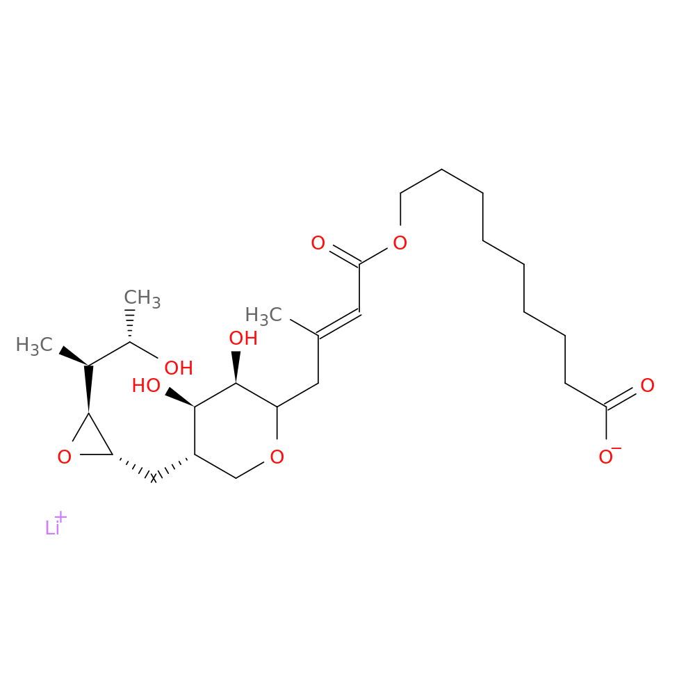 5,9-anhydro-2,3,4,8-tetradeoxy-8-[[(2S,3S)-3-[(1S,2S)-2-hydroxy-1-methylpropyl]-2-oxiranyl]methyl]-3-methyl-L-talo-Non-2-enonic acid 8-carboxyoctyl ester lithium salt