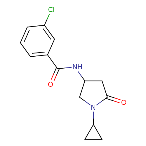 3-chloro-N-(1-cyclopropyl-5-oxopyrrolidin-3-yl)benzamide