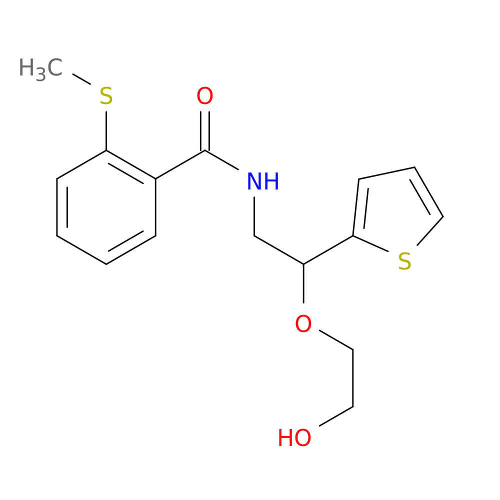 N-[2-(2-hydroxyethoxy)-2-(thiophen-2-yl)ethyl]-2-(methylsulfanyl)benzamide
