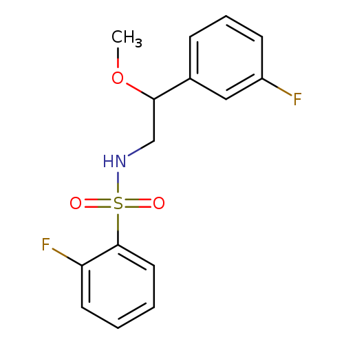 2-fluoro-N-[2-(3-fluorophenyl)-2-methoxyethyl]benzene-1-sulfonamide