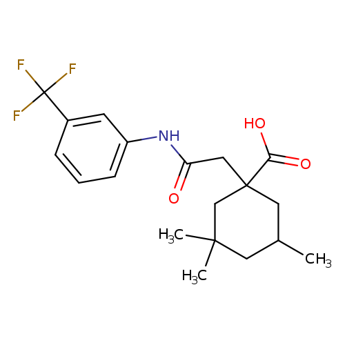 3,3,5-trimethyl-1-({[3-(trifluoromethyl)phenyl]carbamoyl}methyl)cyclohexane-1-carboxylic acid
