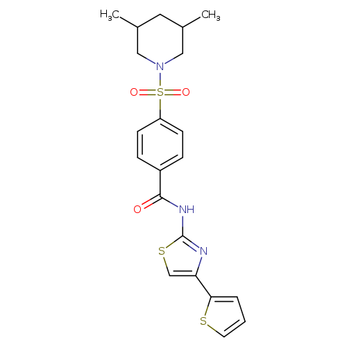 4-[(3,5-dimethylpiperidin-1-yl)sulfonyl]-N-[4-(thiophen-2-yl)-1,3-thiazol-2-yl]benzamide