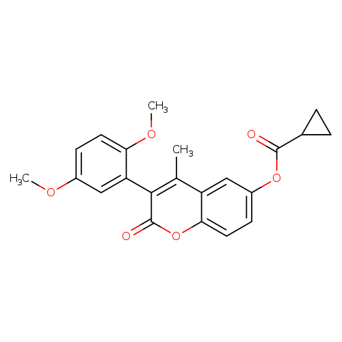 3-(2,5-dimethoxyphenyl)-4-methyl-2-oxo-2H-chromen-6-yl cyclopropanecarboxylate