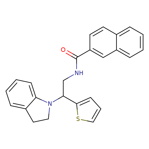 N-[2-(2,3-dihydro-1H-indol-1-yl)-2-(thiophen-2-yl)ethyl]naphthalene-2-carboxamide
