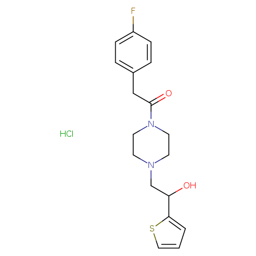 2-(4-fluorophenyl)-1-{4-[2-hydroxy-2-(thiophen-2-yl)ethyl]piperazin-1-yl}ethan-1-one hydrochloride