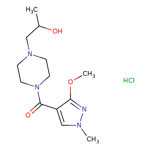 1-[4-(3-methoxy-1-methyl-1H-pyrazole-4-carbonyl)piperazin-1-yl]propan-2-ol hydrochloride