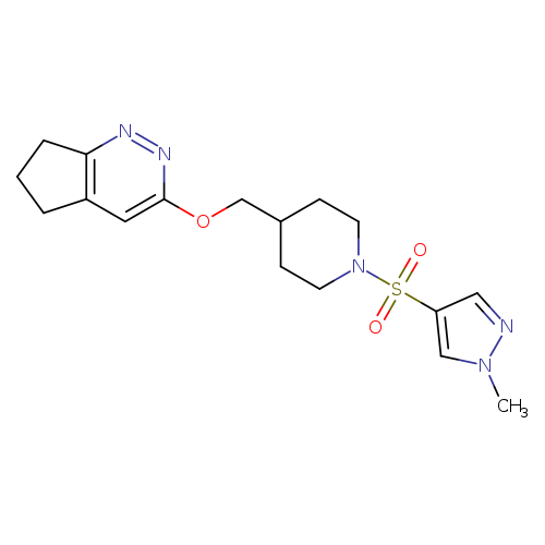 4-({5H,6H,7H-cyclopenta[c]pyridazin-3-yloxy}methyl)-1-[(1-methyl-1H-pyrazol-4-yl)sulfonyl]piperidine