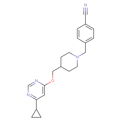 4-[(4-{[(6-cyclopropylpyrimidin-4-yl)oxy]methyl}piperidin-1-yl)methyl]benzonitrile