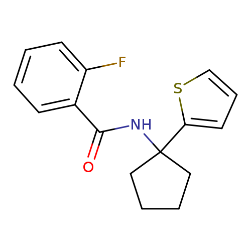 2-fluoro-N-[1-(thiophen-2-yl)cyclopentyl]benzamide